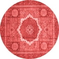 thumbnail image 1 of Ahgly Company Indoor Round Abstract Red Modern Area Rugs, 5' Round, 1 of 4