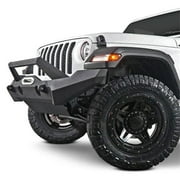 JL07T Front Bumper with 2 in. Hitch Receiver for 1991-2005 Jeep JL Wrangler, Black