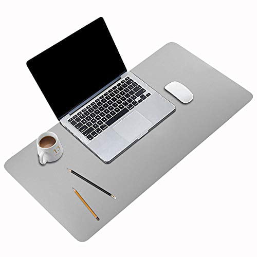 Bubm Desk Pad Office Desktop Protector, White Leather Desk Pad