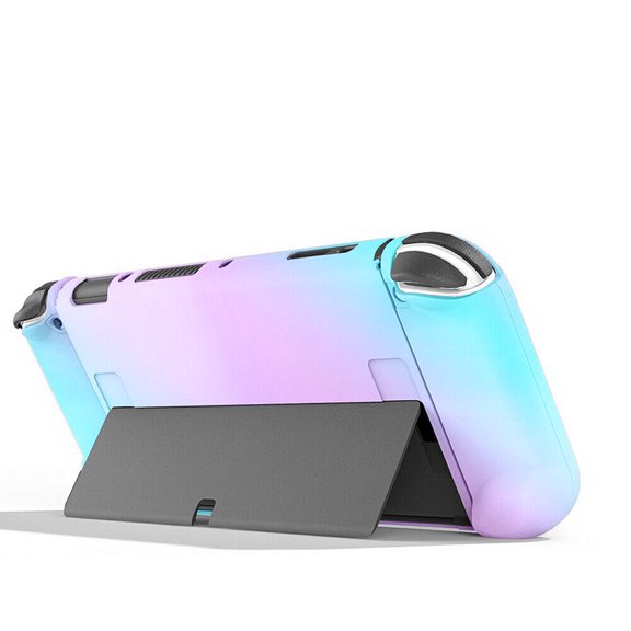 SOATUTO Protective Silicone Case for Nintendo Switch OLED Model 2021,Shockproof & Anti-Scratch 3 in 1 Protective Cover Case for Nintendo Switch OLED(Green/Purple)