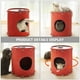 thumbnail image 3 of Casa de fieltro para gatos en forma de barril, nido para mascotas pequeñas, gran espacio, casa desmontable para gatos y gatitos, 3 of 7