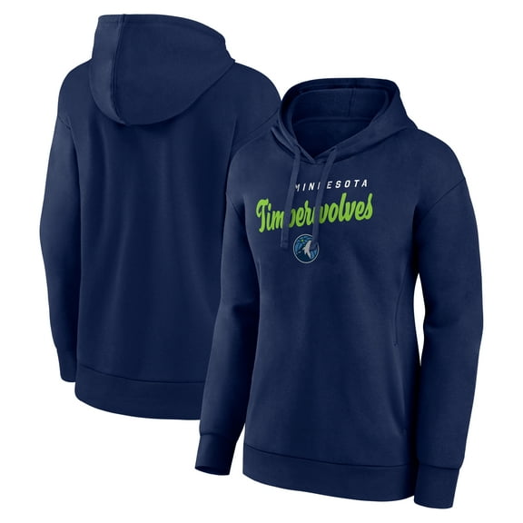 Women's Logo Athletic Navy Minnesota Timberwolves Triumphant V-Neck Pullover Hoodie