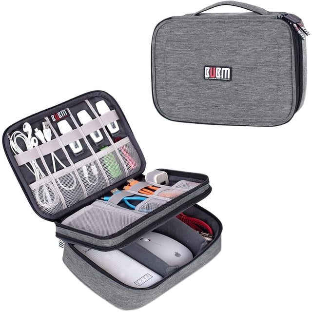 Gadget Organizer Case, Ultra-Compact Electronics Organizer for Data Cables, Chargers, Plugs, Memory s, CF