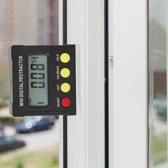 GOOHOCHY Mini Digital Display Inclinometer Inclination Box Goniometer Angle Meter No Battery Included (Black)