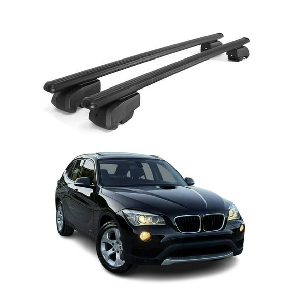 Lockable Roof Rack Cross Bars Luggage Carrier for BMW X1 E84 2010-2015 Alu Black
