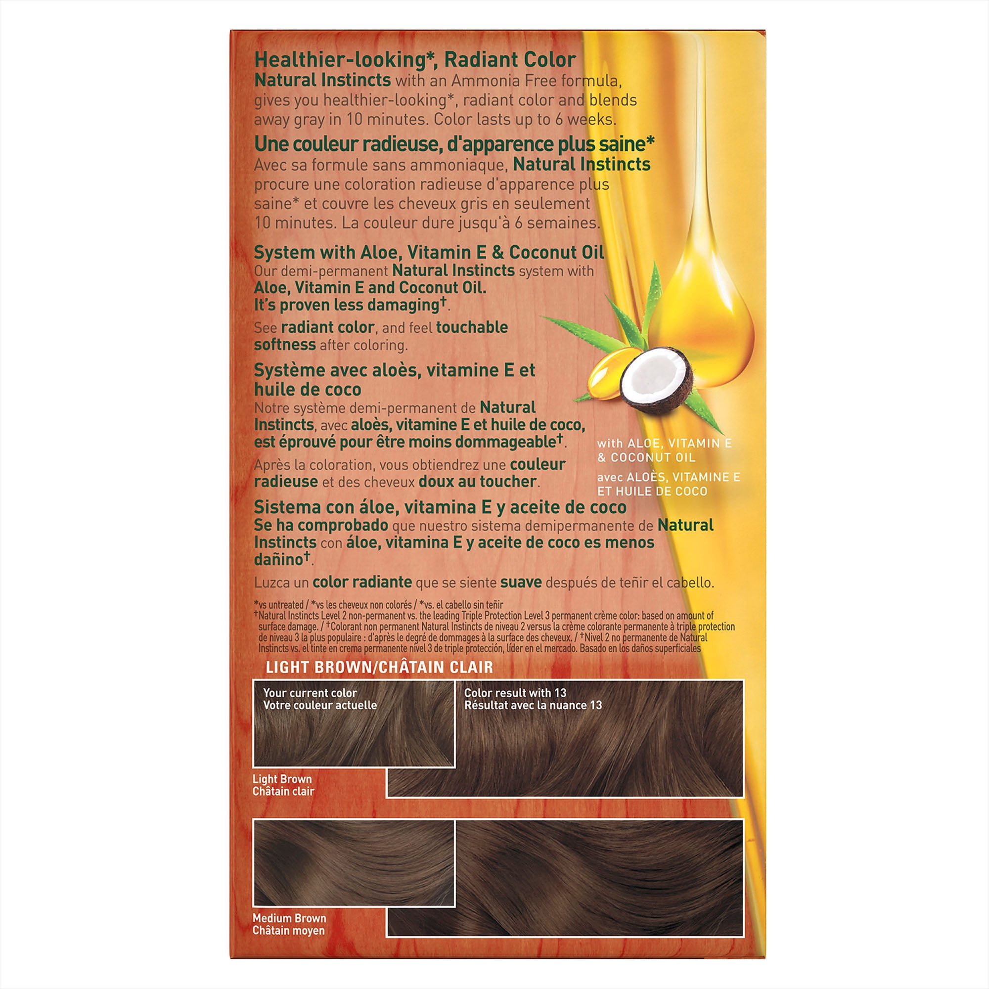 Clairol Natural Instincts Semi- Permanent Hair Color, Light Brown Suede, 6/13