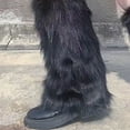 thumbnail image 7 of AYYUFE 1 Pair Winter Calf Socks Cozy Fluffy Faux Fur Thick Solid Color Anti-slip Warm Pile Socks Leg Warmers JK Boots Stocking Lolita Boot Covers Foot Warming Covers, 7 of 7