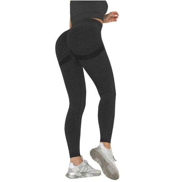 Fitness Pantalones de yoga de entrenamiento de punto para mujer, mallas deportivas para entrenamiento físico (negro L) Tmvgtek Para Estrenar