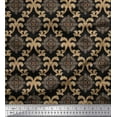 thumbnail image 1 of Soimoi Cotton Duck Fabric Swirl & Ogee Damask Print Sewing Fabric Yard 56 Inch Wide, 1 of 1