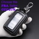 thumbnail image 4 of Llavero de cuero negro con doble cremallera para coche, cartera de cuero con doble cremallera para proteger las llaves, llavero con ventana transparente para mando a distancia del coche, 4 of 5