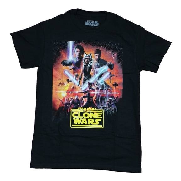 Star Wars Clone Wars Mens T-Shirt - Final Season Poster Collage Image (X-Large)