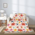 thumbnail image 2 of Gaeub Crabs And Seastars Print Flannel Throw Blanket, Home Fleece Throw Blanket for Couch or Bed,Decorative Blankets,Lightweight Fuzzy Flannel Blanket-40"x30", 2 of 6