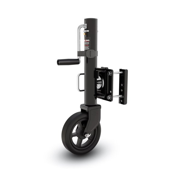 TOWKING 8" Spoke Wheel Trailer Jack, 10" Vertical Movement, 1500 lbs, for RV, Boat, Trailer and More, Black