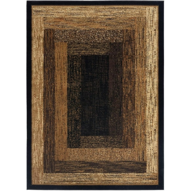 HOME DYNAMIX Royalty Vega Contemporary Geometric Area Rug, Black/Beige, 7'8"x10'4"