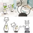 thumbnail image 5 of TONGYIJIA Cat Plants Stand, Iron Metal Flower Holder with Glass Vase, Hydroponic Display For Home, Living Room and Dining Table, Animal Themed Decor, 5 of 6