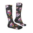 thumbnail image 4 of Lsque Cat Icecream Printed Crew Socks Men's Women's LightWeight Thin Casual Calf Socks ,Knee High Socks,Cotton Socks, 4 of 9