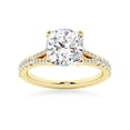 thumbnail image 4 of ESTE ORIGIN 2Ct Cushion Cut Lab-Grown Diamond Engagement Ring Set Split Shank Bridal Wedding Ring Set 14K Yellow Gold for Women US 10.5, 4 of 9