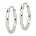 thumbnail image 2 of 925 Sterling Silver 2mm Hoop Earrings; for Adults and Teens; for Women and Men, 2 of 3