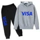 thumbnail image 2 of Chándales de tendencia primavera otoño 2024 para niños de 2 a 14 años, 2 piezas, sudadera con capucha y pantalones, trajes con estampado de letras, ropa para niños, 2 of 5
