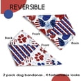 thumbnail image 3 of 4th of July Dog Bandanas 2 Pack Independence Day,American Flag Reversible Triangle Patriotic Pet Scarves for Boy and Girl,Memorial Day Bandana for Small Medium Large Dogs Cats(Paws|Hearts Medium), 3 of 5