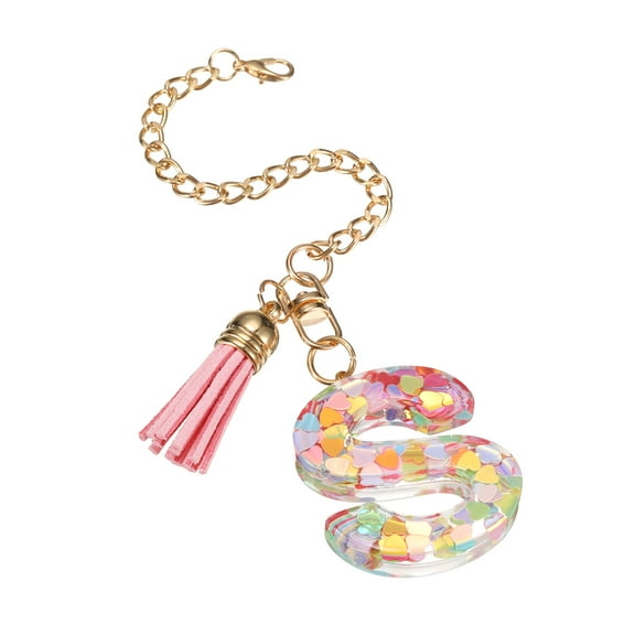 Letter S Cup Chain, Bag Chain, Key Chain, Cute Decor Accessories (Heart-Shaped)