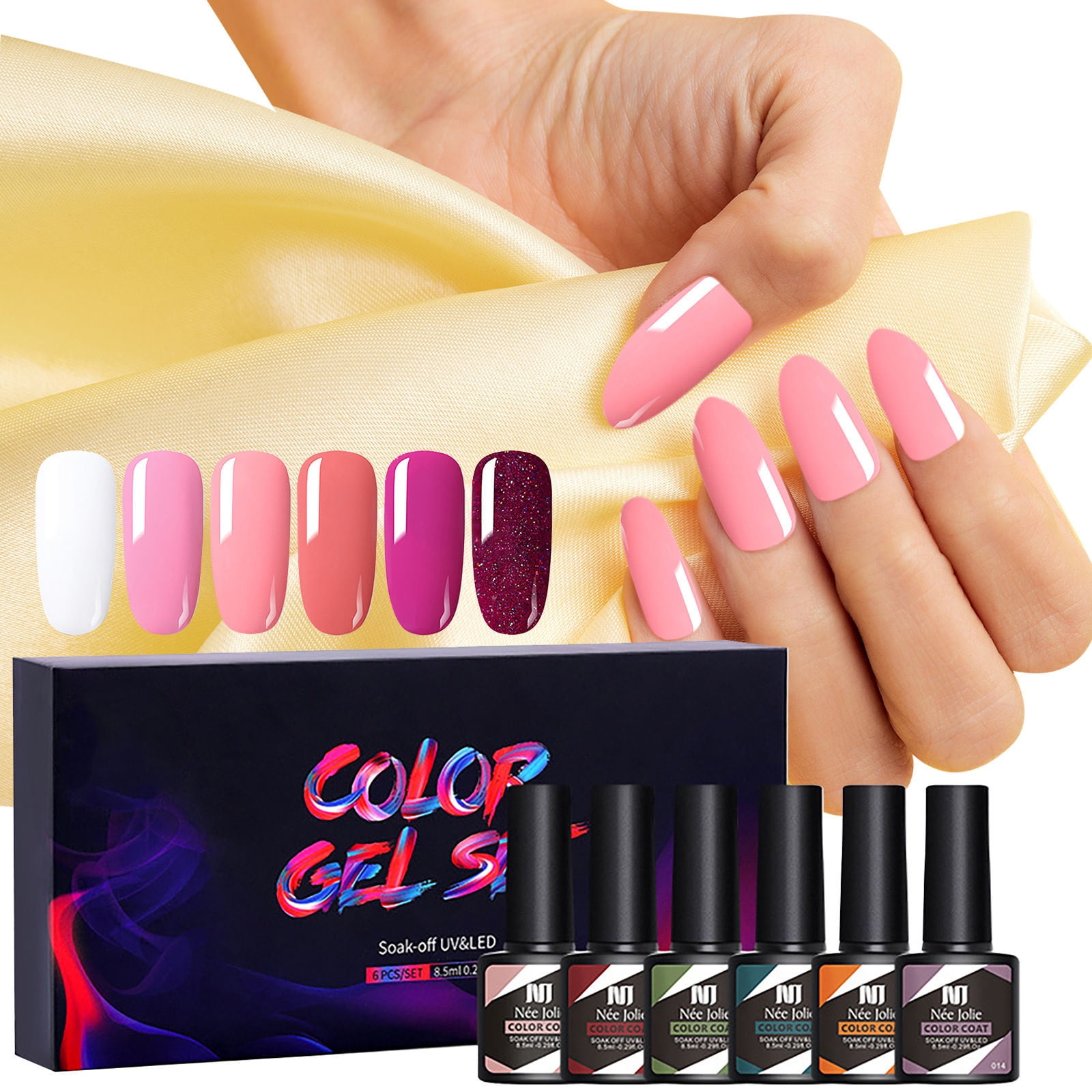 FZANEST Gel Nail Polish 15ml,Jelly Sheer Clear Natural Nude Pink Gel Polish  Varnish Nail Art Manicure Soak Off LED UV(Milky Nude)