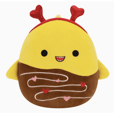 Squishmallow Chandler the Chocolate Dipped Yellow Shark with Heart Headband 12" Stuffed Plush