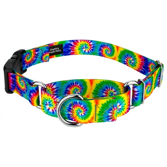 Country Brook Petz® Classic Tie Dye Martingale Dog Collar with Plastic Buckle, Small