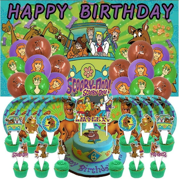 Scooby doo Party Supplies Balloons Tableware Decorations Birthday Plates Cake Topper Decor Banner Backdrop
