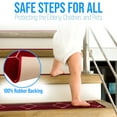 thumbnail image 4 of Slip-Resistant, Non-Adhesive, Durable, Stain-Resistant, Washable 8.5x26 in. Stair Treads to Enhance Safety, Protect Stairs, and Reduce Noise. Red and White Contemporary Geometric Design, Set of 13, 4 of 7