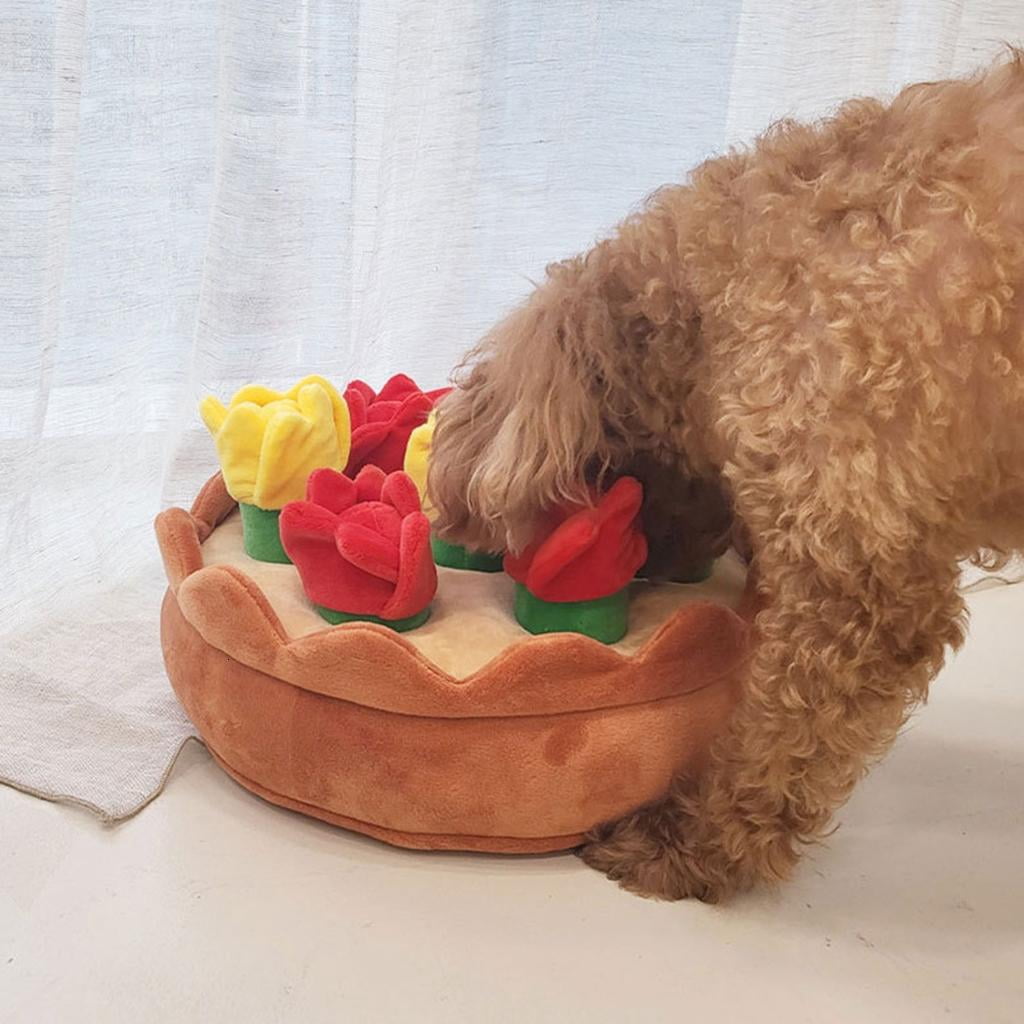 Dog Plush Toy Hide and Seek Snuffle-Feeder Interaction Pet Aggressive Chewer Sniff-Training Dog Squeak Toy Treats Puzzle