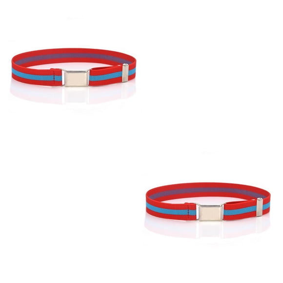Qarigey Cinturón de cintura Hebilla de imán fácil Suministros de armario multicolores duraderos Correas de cintura para niños Niñas tiras rojas tiras rojas magnéticas 2piezas Qarigey CBP216194