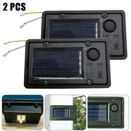 

Set Of 2 Solar Lights Replacement Top with LED Bulbs Solar Panel Lantern Lid