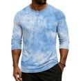 thumbnail image 2 of CCRFTGI Polo Shirts for Men Henley 3/4 Sleeve Raglan Big and Tall Tie Dye T Shirts Jersey Baseball Button Up Classic Summer Fall Blouse Tops Light Blue L, 2 of 7