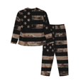 thumbnail image 2 of Bingfone Womens Pajama Sets American Flag With Desert Camouflage Print,Long Sleeve Loungewear Pajamas Set-Large, 2 of 9