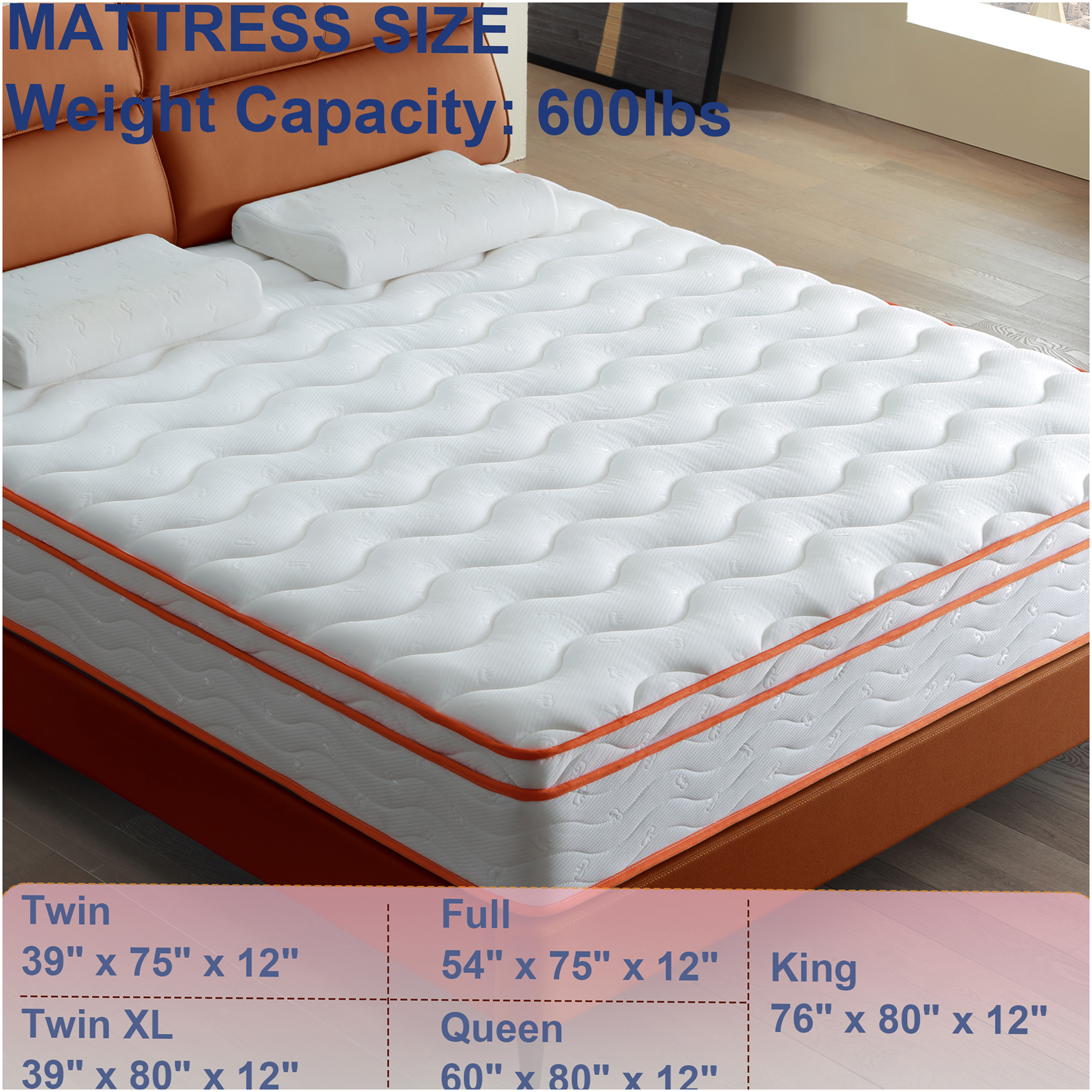 JERFIT 12 Inch King Hybrid Mattress with Euro Top, Medium Firm Feel, Gel Memory Foam & Pocket Springs for Cooling Support, Motion Isolation, Pressure Relief, CertiPUR-US Certified, Bed in a Box