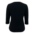 thumbnail image 4 of Playera Simply Basic Para mujer, Manga al Codo, Cuello V Lisa    Negro Talla EG, 4 of 4