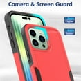 thumbnail image 4 of ELEHOLD for iPhone 14 Pro 6.1 inch Case, Armor Rugged Hard PC Soft TPU Hybrid Anti-Drop Camera Lens Protection Shockproof Glossy Non-Slip Slim Fit Case for iPhone 14 Pro,Red, 4 of 6