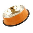thumbnail image 4 of Methold Tazón de acero inoxidable para comida de perro, cachorro, gato, de agua, herramienta alimentadora de alimentación Suministros para perros naranja 15 CM, 4 of 6