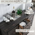 thumbnail image 3 of OKD Farmhouse Sideboard Buffet Cabinet with Storage, 60" Large Kitchen Cabinet w/Sliding Barn Doors and 4 Drawers, 31.2'' Tall Rustic Wood Coffee Bar Table for Dining Room, Dark Rustic Oak, 3 of 6