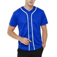 thumbnail image 5 of TOPTIE 2 Pack Men's Baseball Jersey Button Down Jersey Short Sleeve Shirt-Black Blue-M, 5 of 6