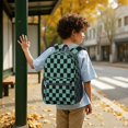 thumbnail image 6 of Blue and Black Checkered Pattern 17" School Backpacks for Teens,Waterproof Oxford Fabric,S-Shape Padded Straps for School,Travel,Hiking,Camping, 6 of 6