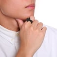 thumbnail image 3 of Anillo de fundición cruzada de joyería popular de acero de titanio para hombre, anillo de estilo europeo y americano de oro negro, 3 of 4