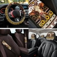 thumbnail image 4 of Uorisanigo Sunflower Cow 14 Pack Automobile Seat Cover Sets Steering Wheel Cover and Cars Headrest Cover Car Console Cover Auto Seat Belt Cover Keychain Soft Elastic Fabrics Fit for Car SUV, 4 of 6