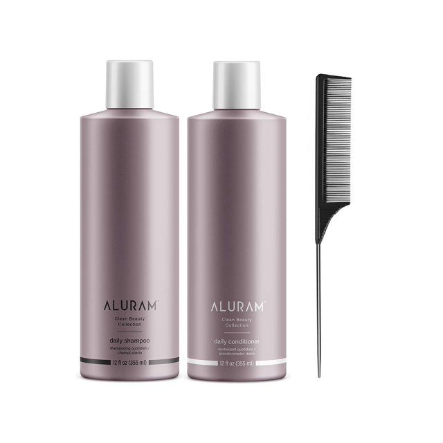 ALURAM Daily Shampoo & Conditioner Set, 12.0 Fl Oz (with Free Tail