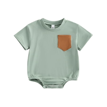 

Musuos Baby Boys Girls Oversized Romper T Shirt Short Sleeve Jumpsuit with Pocket