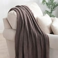 thumbnail image 2 of Navy Throw Blanket Textured Solid Soft Sofa Couch Decorative Knitted Blanket, 60" x 80" Navy, 2 of 5