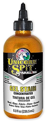 Unicorn SPiT Sparkling - Gel Stain & Glaze - 8oz Sunset Sparkle Collection - Violet Vulture, Dolly Firebird, Golden Gosling