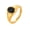 Black Stone, variant on Women's Stainless Steel Cut Crystal Stone Gold Plated Signet Ring Solid Zirconia Glossy Wedding Band Green Stone Size 7