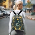 thumbnail image 7 of FORMRS Mini Backpack Purse for Women Travel Daypack Casual Shoulder Bag, Green Celestial Serpent, 7 of 7